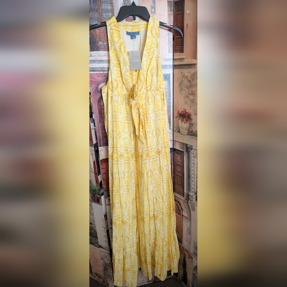 Yellow Tie-Dye Maxi Dress
